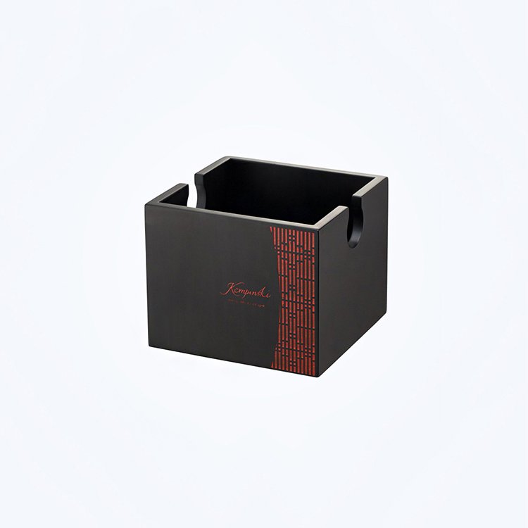 Galaxy Hospitality Kempinski Style Black & Red Faux Leather Guest Room Accessories - Image 14