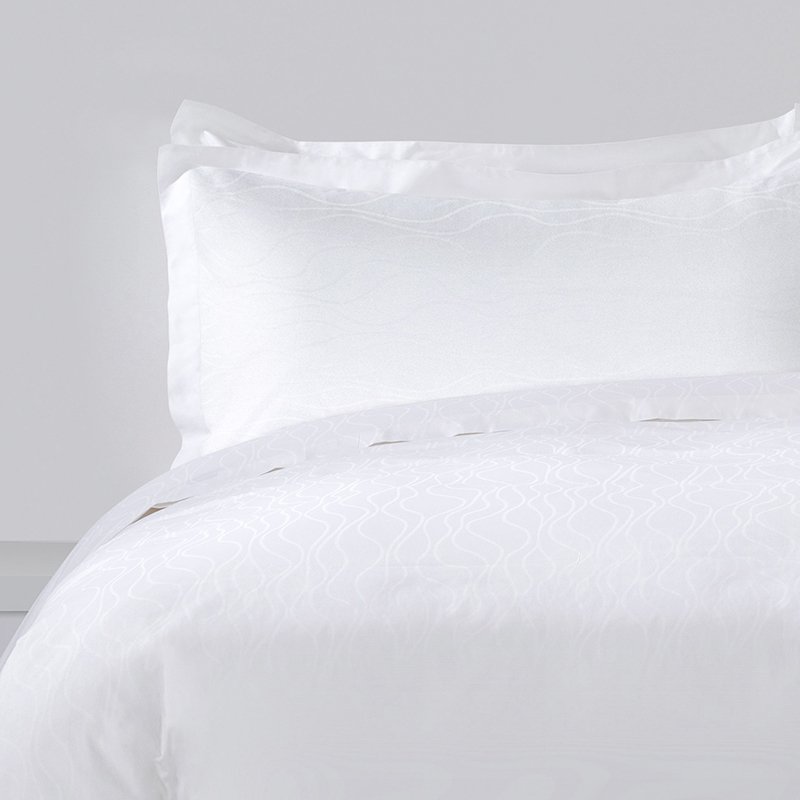 Galaxy Hospitality Premium White Wave Jacquard Hotel Bedding Set - Image 4