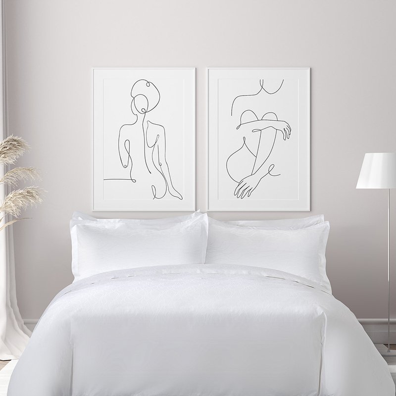 Galaxy Hospitality Premium White Wave Jacquard Hotel Bedding Set - Image 2