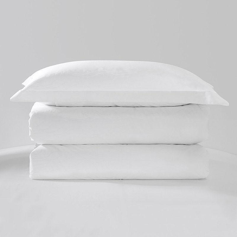 Galaxy Hospitality Premium White Wave Jacquard Hotel Bedding Set - Image 6