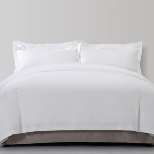 Galaxy Hospitality Luxury White Cotton Sateen Hotel Bedding Set