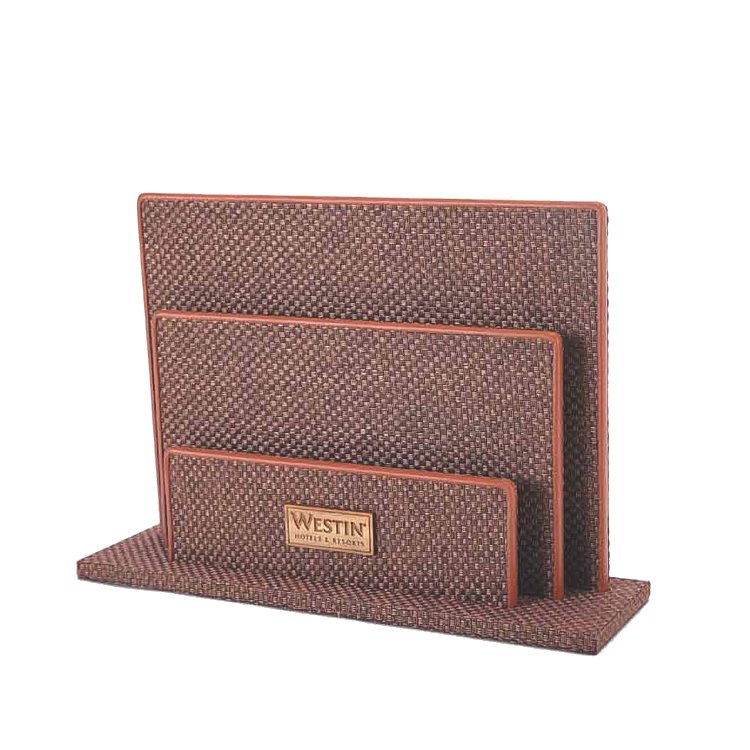 Galaxy Hospitality Luxury Burgundy Red Faux Leather Guest Room Accessories - Image 4