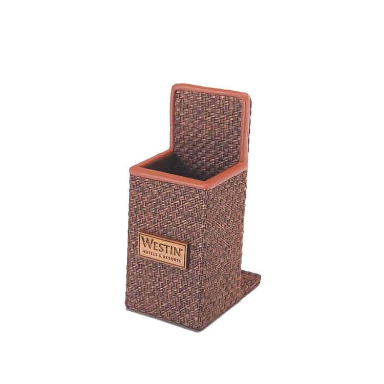 Galaxy Hospitality Luxury Burgundy Red Faux Leather Guest Room Accessories - Image 2
