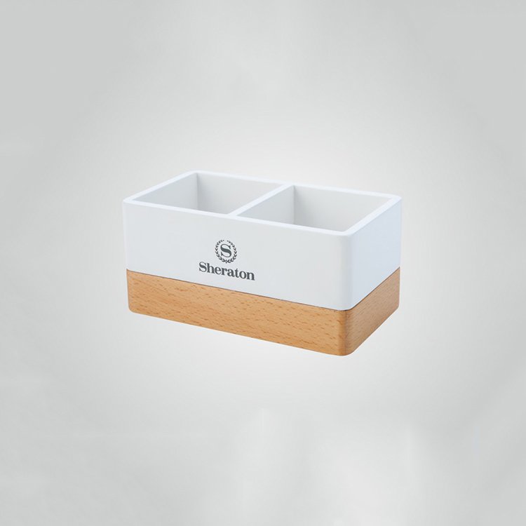 Galaxy Hospitality Premium White & Bamboo Guest Room Accessories - Image 9