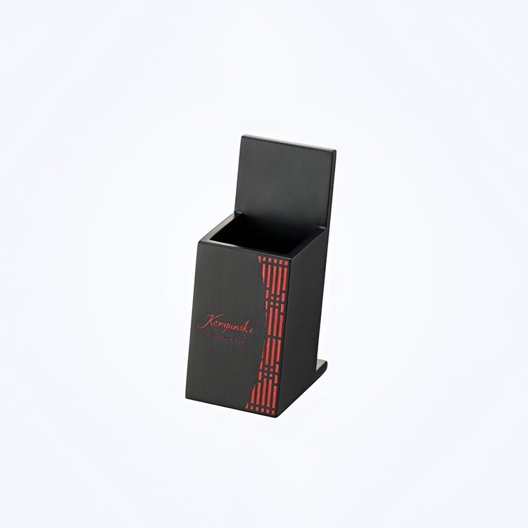 Galaxy Hospitality Kempinski Style Black & Red Faux Leather Guest Room Accessories - Image 10