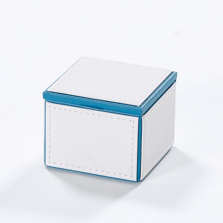 Galaxy Hospitality Luxury Blue & White Faux Leather Guest Room Amenities Collection - Image 10