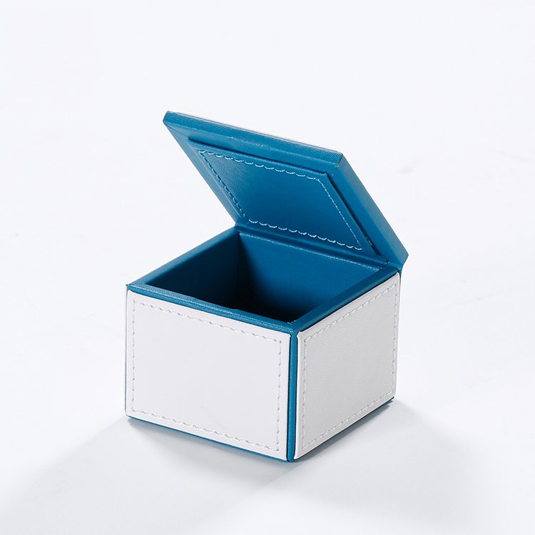 Galaxy Hospitality Luxury Blue & White Faux Leather Guest Room Amenities Collection - Image 7