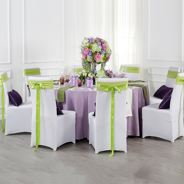 French Romance Styling: Custom Purple Wedding Chair Sashes Chiffon Sourcing - Image 3