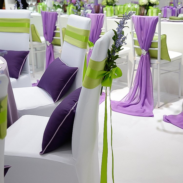French Romance Styling: Custom Purple Wedding Chair Sashes Chiffon Sourcing - Image 11
