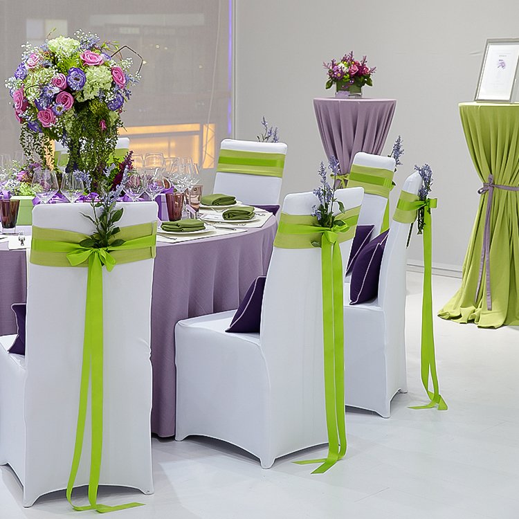 French Romance Styling: Custom Purple Wedding Chair Sashes Chiffon Sourcing - Image 9