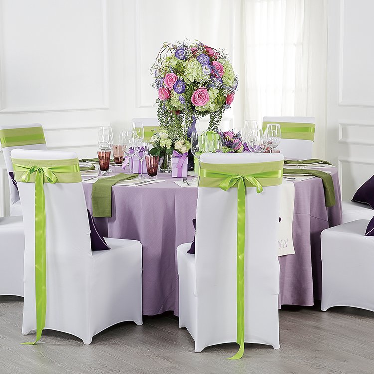 French Romance Styling: Custom Purple Wedding Chair Sashes Chiffon Sourcing - Image 8