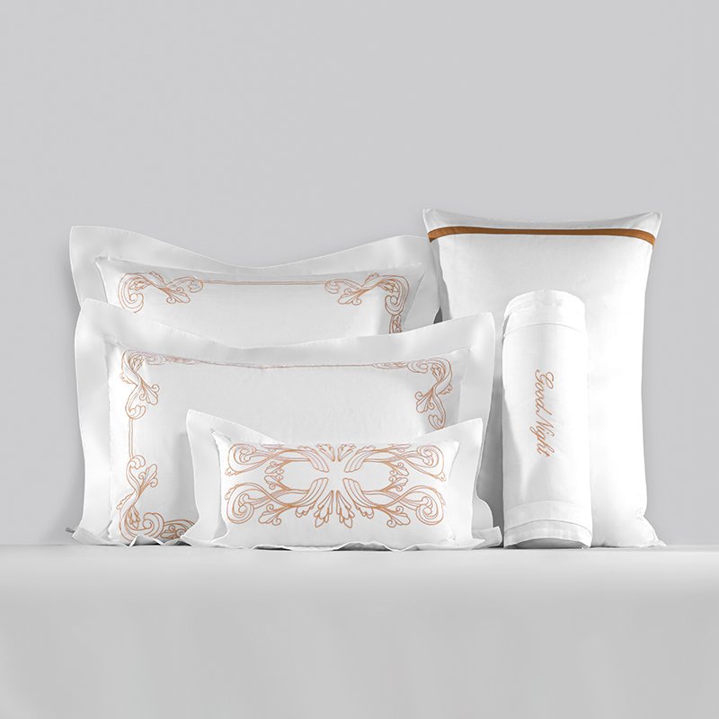 Galaxy Hospitality Luxury Champagne Gold Embroidered with Satin Applique Border Bedding Set - Image 10