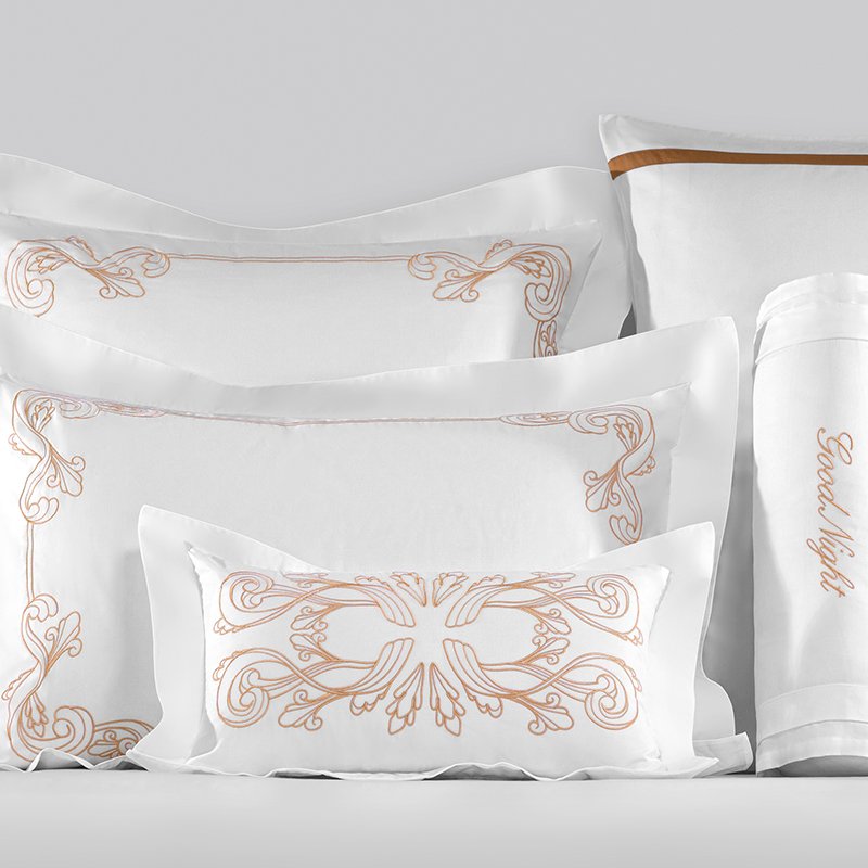 Galaxy Hospitality Luxury Champagne Gold Embroidered with Satin Applique Border Bedding Set - Image 9