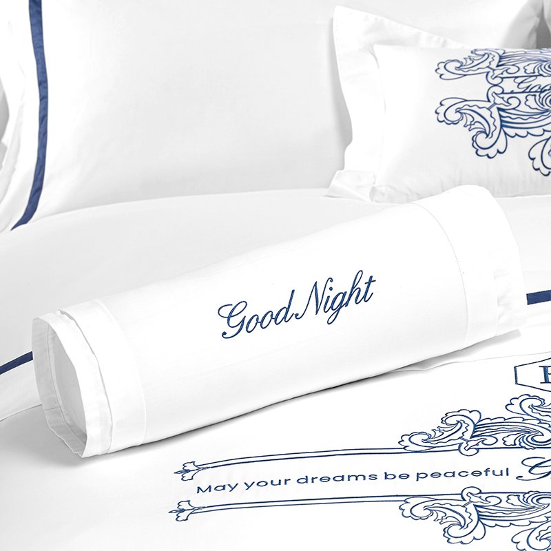 Galaxy Hospitality Royal Blue Embroidered with Satin Applique Border Bedding Set - Image 8