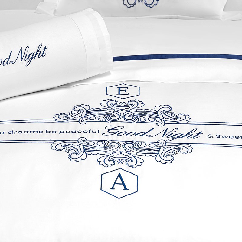 Galaxy Hospitality Royal Blue Embroidered with Satin Applique Border Bedding Set - Image 7