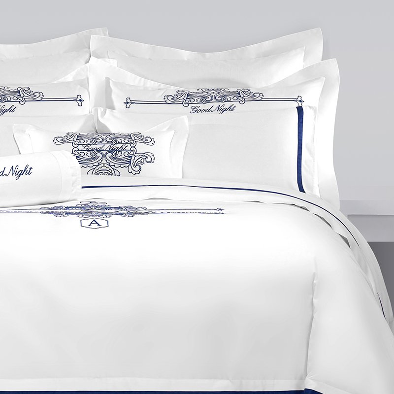 Galaxy Hospitality Royal Blue Embroidered with Satin Applique Border Bedding Set - Image 5