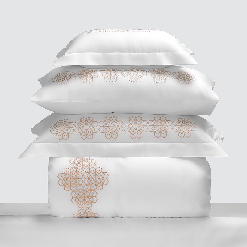 Galaxy Hospitality Luxury Gold Classical Floral Embroidered Bedding Set - Image 4