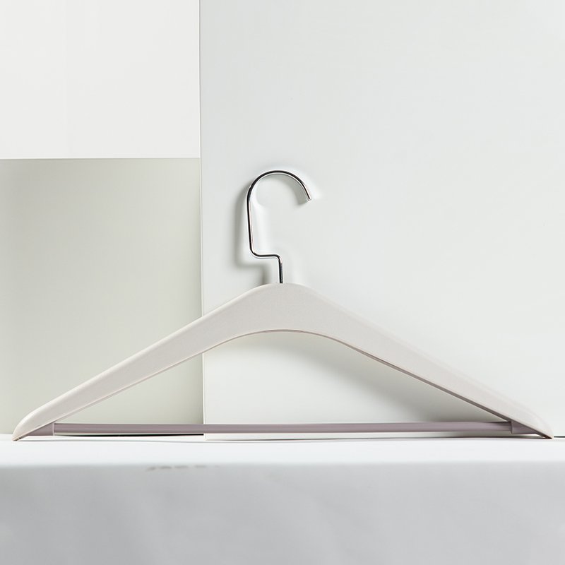 Premium dark coffee brown hotel wooden clothes hangers with anti-slip shoulder notches and a sturdy pants bar