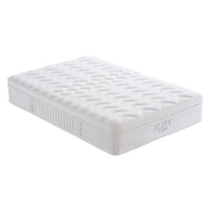 Pure white hotel euro top mattress with deep wave quilting and vertical ribbed sidewall handles
