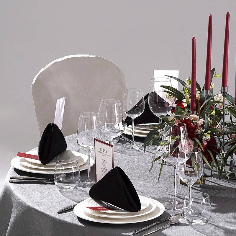 Dramatic Elegance: Custom Wholesale Luxury Banquet Table Linens Set - Image 18