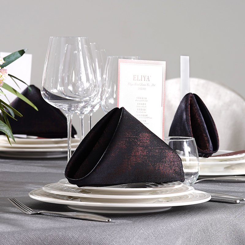 Dramatic Elegance: Custom Wholesale Luxury Banquet Table Linens Set - Image 14