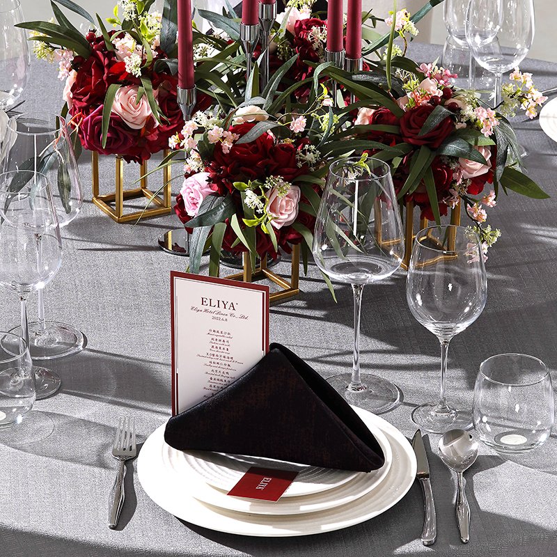 Dramatic Elegance: Custom Wholesale Luxury Banquet Table Linens Set - Image 8