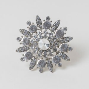 Collection of wholesale pearl and rhinestone flower napkin rings featuring three distinct vintage jeweled designs