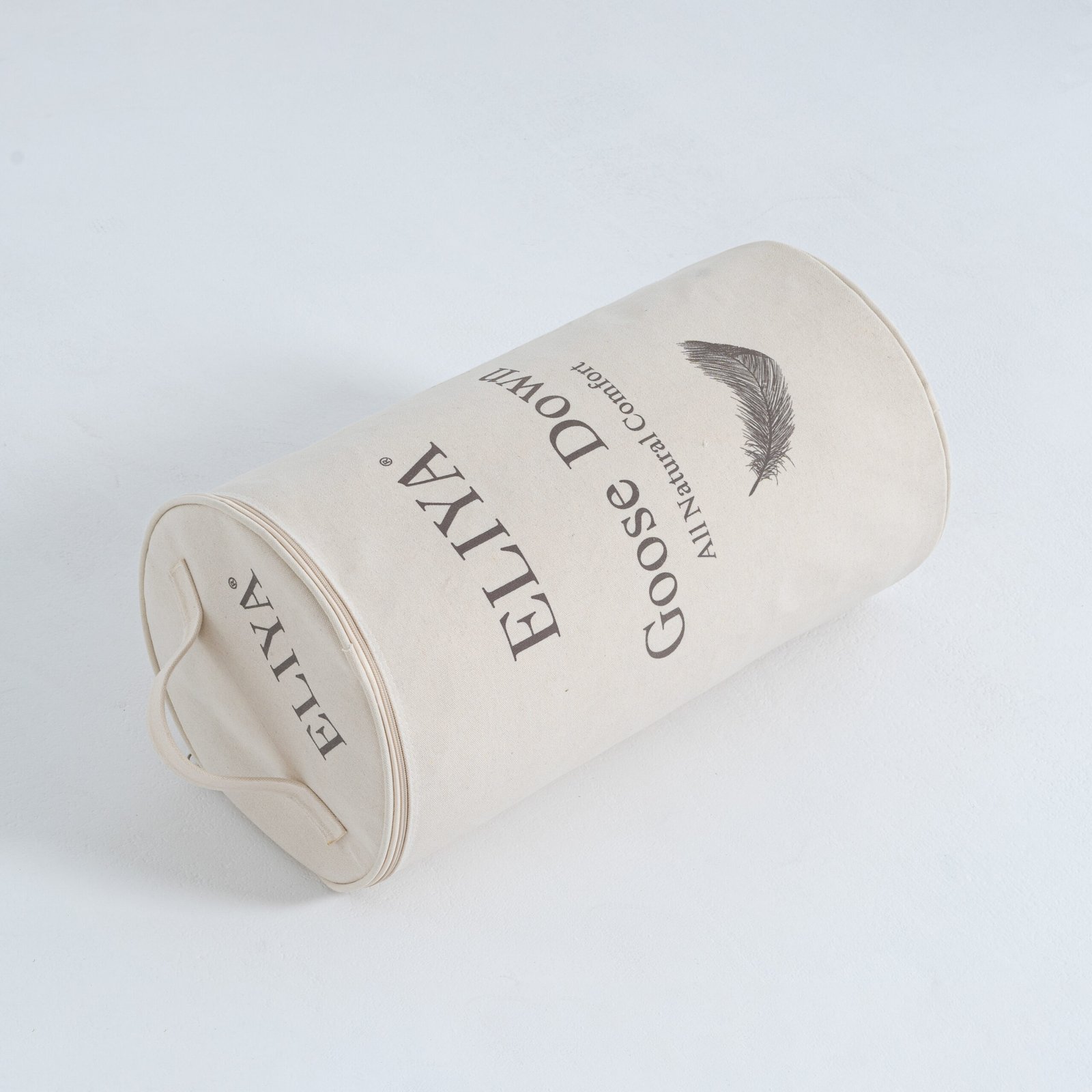 Natural Luxury: Custom Wholesale Zipper Round Canvas Bag - Image 3