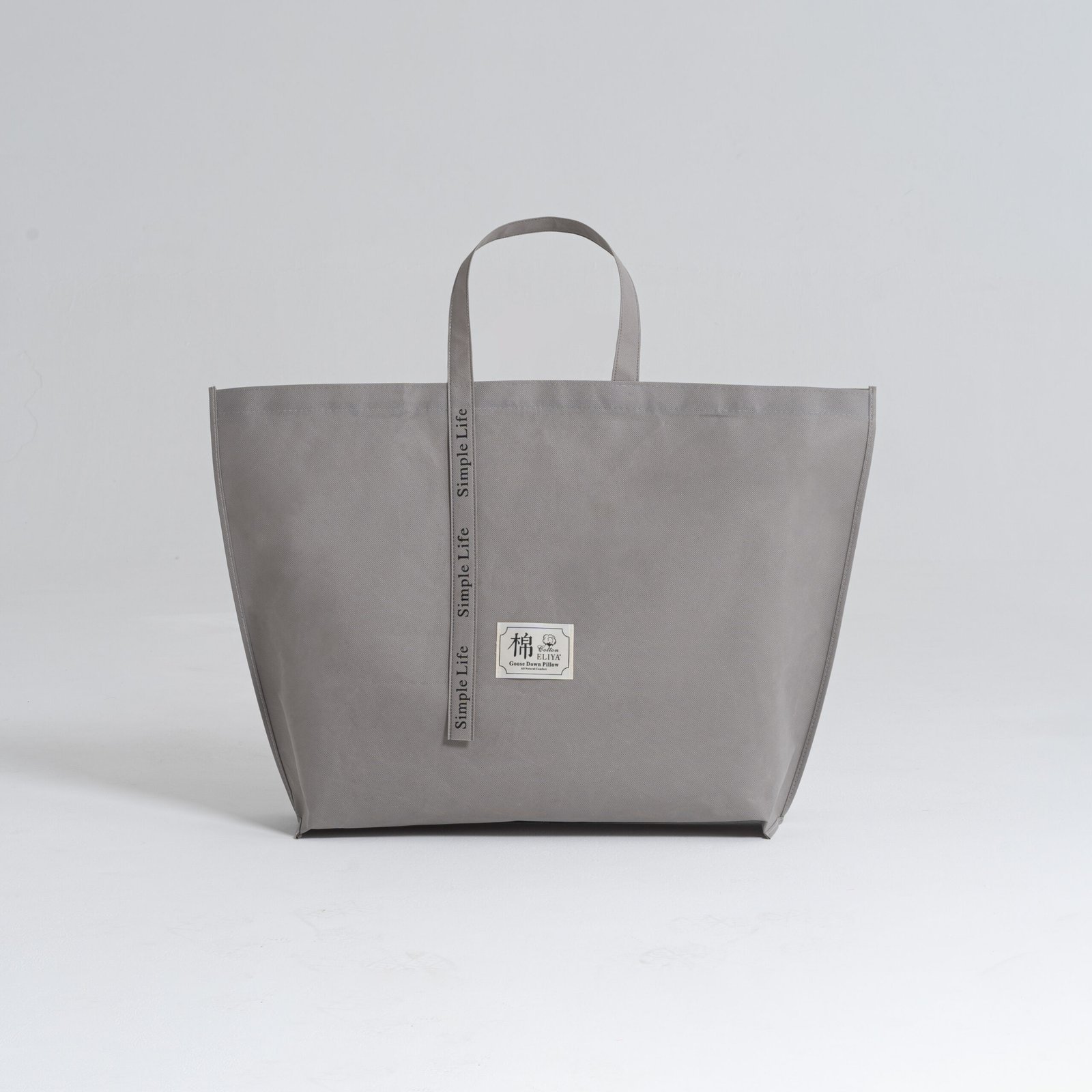 Minimalist Elegance: Custom Wholesale Zipper Flat Non Woven Grey Bag - Image 9