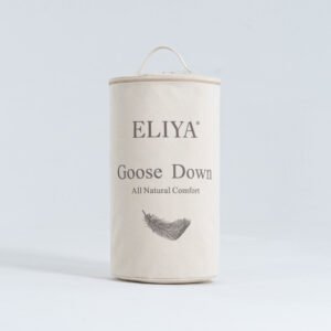 Zipper round cotton canvas bag with top handle for goose down pillow and mattress protector packaging