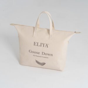 Zipper flat cotton canvas bag with handle and side snap buttons for duvet and mattress topper packaging