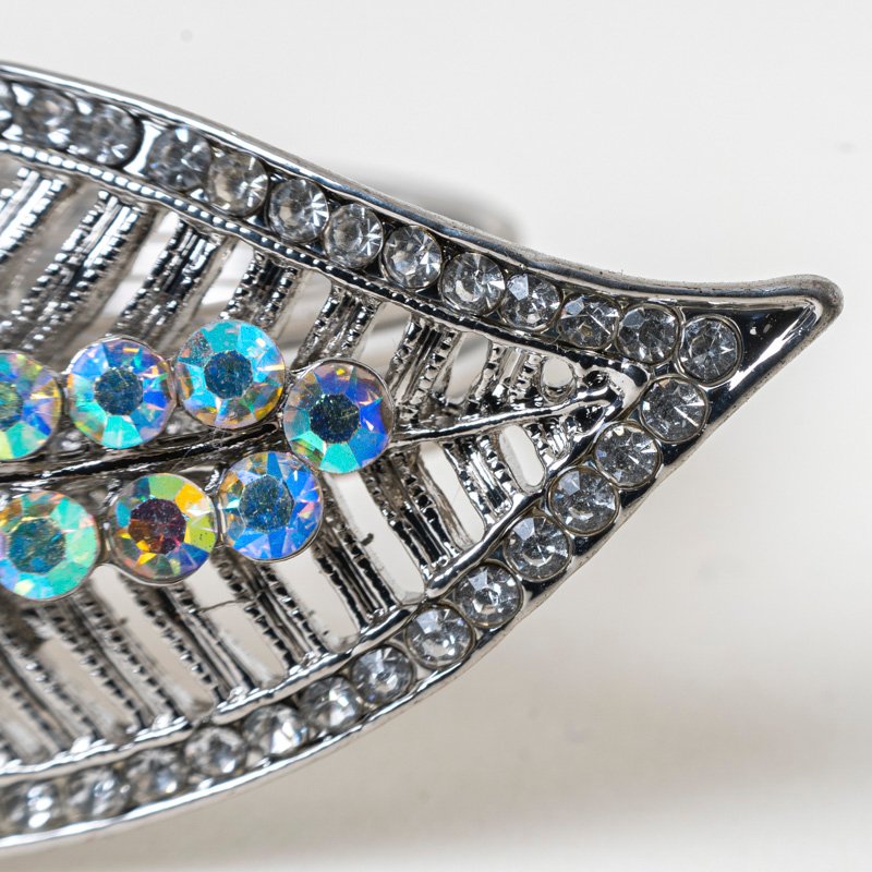 Nature's Elegance: Custom Wholesale Silver Rhinestone Leaf Napkin Rings - Image 3