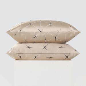 Champagne gold starburst geometric jacquard throw pillow cover with concealed zipper