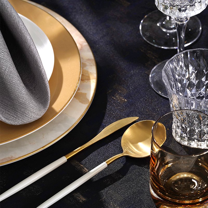 Midnight Glamour: Custom Wholesale Navy Blue Banquet Table Linens Set - Image 14