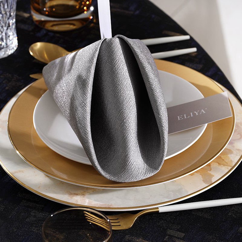 Midnight Glamour: Custom Wholesale Navy Blue Banquet Table Linens Set - Image 13