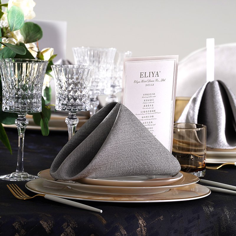 Midnight Glamour: Custom Wholesale Navy Blue Banquet Table Linens Set - Image 10